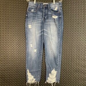 Pistola Distressed Jeans High Rise Ripped Frayed Hem‎ Denim Blue Women's Size 28